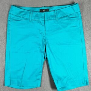 Mossimo Fit 3 Women's Bermuda Shorts Size 8 Bright Teal Stretch‎ Minimalist